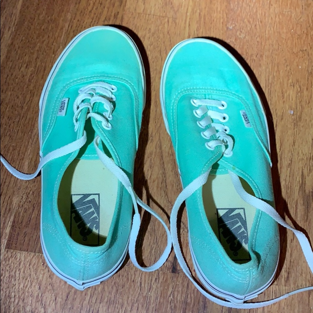 Teal low top vans